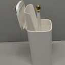 Upgrade Makeup Brush Holder Organizer with Lid, Automatic Lifting Dustproof Makeup Brushes Organizer with 4 Compartments for VanityCosmetic Storage for Dresser Countertop and Bathroom (White Gold)