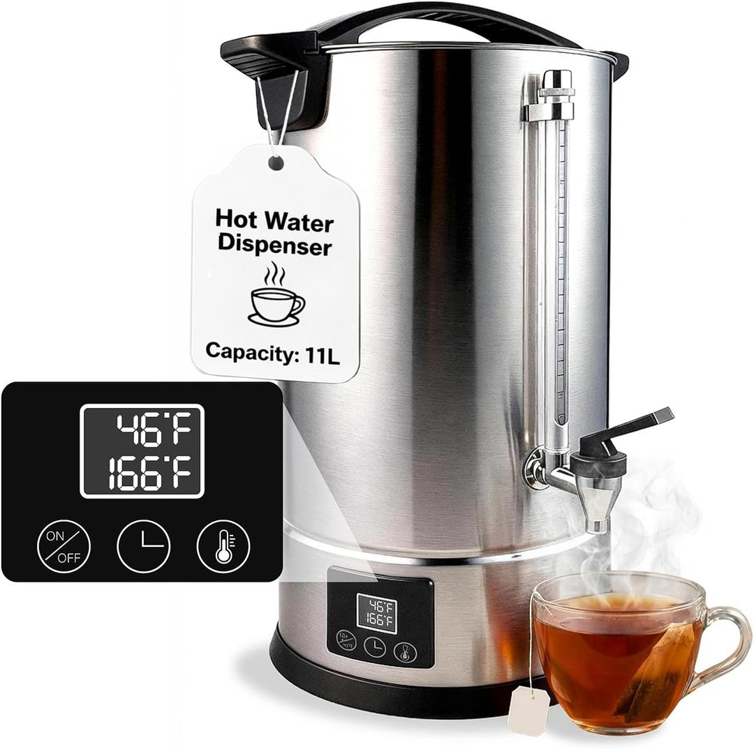 Hot Water Dispenser, 11L(45 Cups) Hot Water Boiler Urn, 304 Stainless Steel Electric Water Boiler, Digital Temperature Control, Keep Warm, Boil-Dry Protection, for Tea, Coffee & Baby Formula
