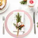 12 x Omuriko Pink Charger Plates Set of 12, 13" Plastic Chargers for Dinner Plates, Thanksgiving, Christmas Party Banquet Serveware Supplies