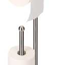 Toilet Paper Holder with Tray at The Top, Heavy-Weighted Stainless Steel Base No Wobbly, Freestanding Toilet Paper Rolls Stand, Hold Extra 3 Paper Rolls On The Base (Brushed Nickel)