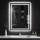 30"x 36" LED Bathroom Mirror with Lights, Backlit & Front Lit, Stepless Dimmable, Anti-Fog, 3 Colors Led Mirror, Wall-Mounted Vanity Mirror, Memory Function, Tempered Glass, Shatter-Proof