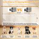 YZHDUXIU 14" Height Short Dog Gate Adjustable18-48" Extra Wide Dog Gate with Small Cat Door,Pet Gate with 4 Extension Kits Pressure Mounted for Doorways & Stairs(White, 14" Height)