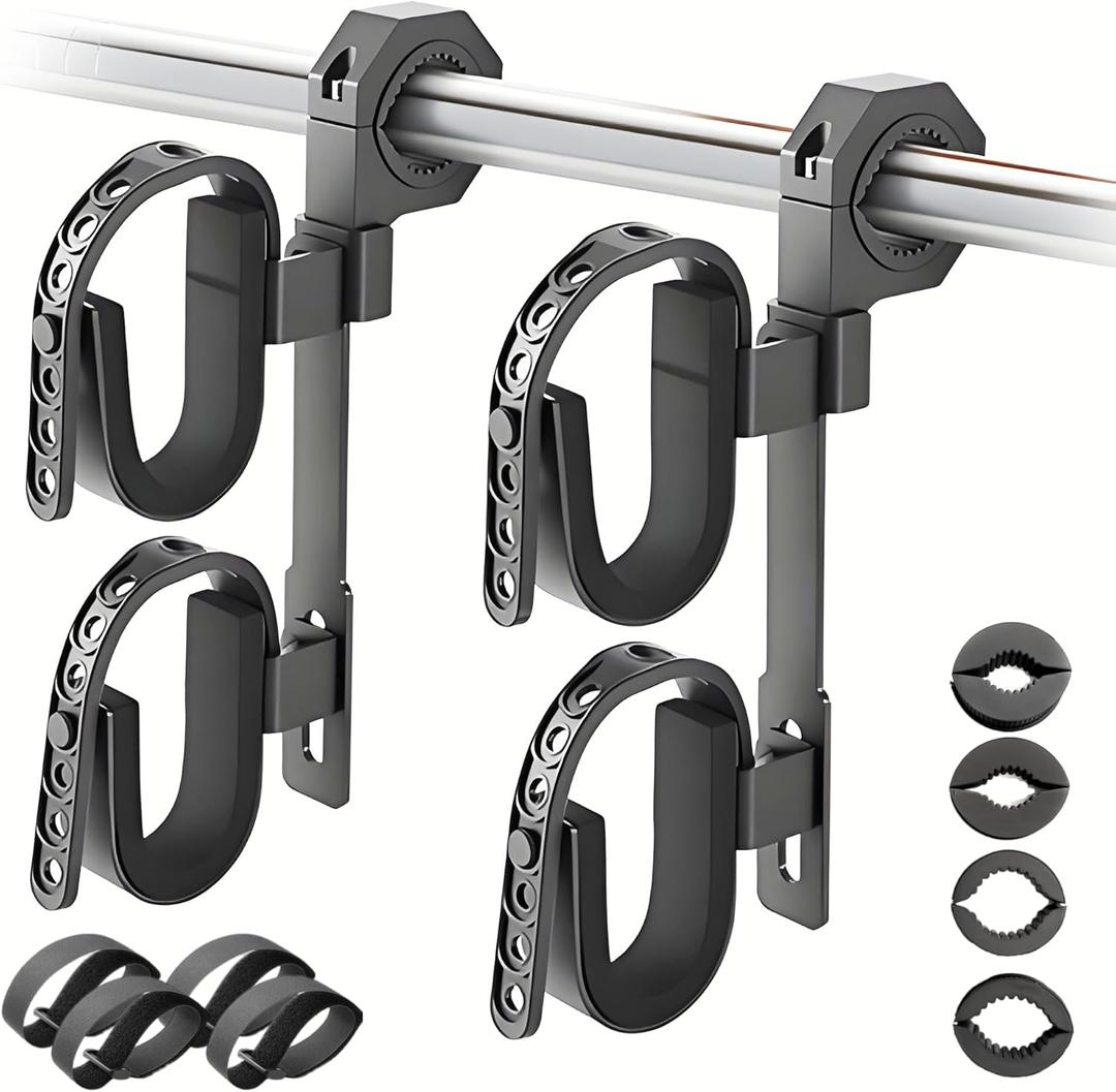ATV Gun Rack, Double Tier Hunting Tool Shovel Mount Holder Heavy Duty Roll Bar Gun Rack for Truck, ATV, UTV, RV, Snowmobile, Golf Cart Side By Side Accessories