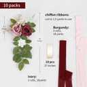 10 Wedding Aisle Decorations for Ceremony - Burgundy Chair Flowers for Aisle Decor - Church Pew Decorations