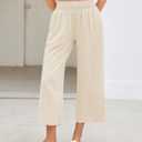 LookbookStore Lightweight Linen Pants Women Plus Size Trousers for Women High Waisted Beige Pants Beige Size XXL Size 20 22
