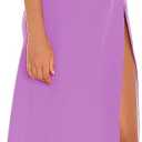 ALENDA DANMOS Women Strapless Midi Dress Tube Top Off Shoulder Summer Dress Thigh High Slit Cocktail Party Dress DD087 (Purple, M)