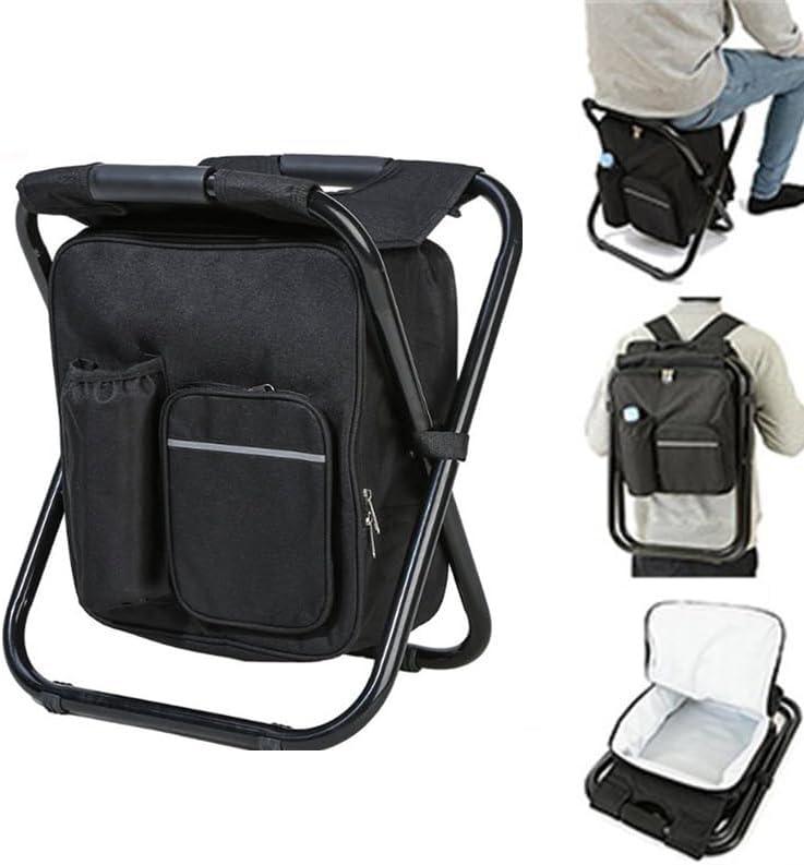 Fishing Backpack with Seat,Folding Stool Portable Bag with Cooler Insulated Picnic Bag for Outdoor Events, Hiking, Travel, Beach