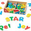 2 x Melissa & Doug 52 Wooden Alphabet Magnets in a Box - Uppercase and Lowercase Letters