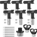 15 Pcs Airless Paint Sprayer Tips Set Includes 6 Reversible Spray Nozzle Tips with Spacer, 6 Airless Sprayer Filter, 1 Replacement Inlet Strainer and 2 Nozzle Guards