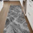 DEXI Kitchen Floor Mats Cushioned Anti Fatigue, 23x59 Large Wide Standing Comfort Runner Rug Waterproof, Marble Memory Foam Padded for Front Sink Laundry, Dark Grey