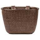 Retrospec Cane Woven Oval Dreamcatcher Basket with Authentic Leather Straps & Brass Buckles (Dark Stain)