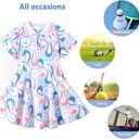 2 x Girls' Active Sport Dress  Short Sleeve Performance Golf and Tennis Dress  Summer Casual Athletic Outfit for Kids (6-7 Years)