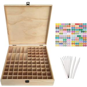 Pure Vie Wooden Essential Oil Storage Box Home Fragrance Carrier Case, Holds 85 Bottle (Fits 5-20ml) - Aromatherapy Organizer Makeup Nail Polish Perfume Container - Keep Your Oil Safe & Space Saver