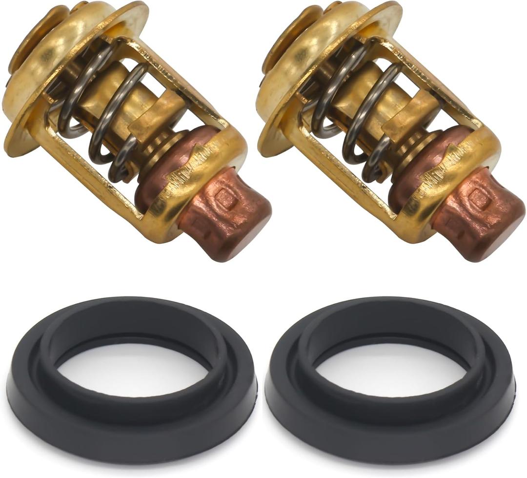 75692Q2 2 PCS 143 Degree Thermostats & Seals Kit for Mercury Marine 135 150 175 200 HP V6 Outboard Motors Replacement 75692 Sierra 18-3553 GLM 13340