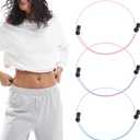 3 PCS Crop Tuck Band Adjustable Shirt Tuck Band Women Stretchy Invisible Crop Top Bands Waist Belt for Tucking Shirts & Sweaters (Pink Purple Blue)