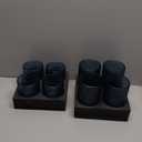 Set of 8 Vintage Embossed Glassware,4 Highball Glasses 14oz & 4 Rocks Drinking Glasses 9oz, Blue, Art Deco, for Water, Cocktail, Juice, Whiskey, Gift