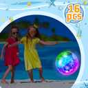 Meooeck 16 Pcs Light up Beach Balls Glow in The Dark LED Inflatable Beach Balls 9 Inch Sparkly Confetti Glitters Pool Disco Bulk Outdoor Summer Swimming Party Favors Wedding Decorations(Silver)
