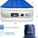 SoundAsleep Products Dream Series Luxury Air Mattress, ComfortCoil Technology, Built-in High Capacity Pump for Home, Camping- Double Height, Adjustable, Inflatable Blow Up, Portable - Twin XL Size