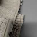 H.VERSAILTEX Bath Mats for Bathroom Non Slip Extra Thick Chenille Striped Bath Rug 24" x 36" Absorbent Non Skid Fluffy Soft Shaggy Rugs Washable Dry Fast Plush Mats for Indoor, Bath Room, Tub - Ivory