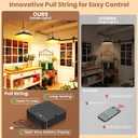 Solar Shed Light Indoor Outdoor, Dual Lamp Warm White Daytime Available Pendant Light with Pull String, Dusk to Dawn, 3 Lighting Modes Solar Lights Indoor, Waterproof for Barn, Gazebo, Shop