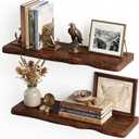 Walnut Finish Floating Shelves,Hidden Brackets,2-Pack,24 Inches Each