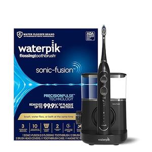 Waterpik Sonic-Fusion 2.0 Professional Flossing Electric Toothbrush with Water Flosser Combo In One, Black SF04