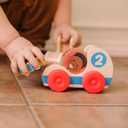 Melissa & Doug GO Tots Wooden Race Cars (2 Cars, 2 Disks) Stacking Toys For Infants, Hand Push Vehicles, Wooden Car Toys For Toddlers Ages 1+ - FSC-Certified