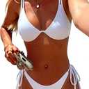 Jolefille Thong Bikini Sets Women Underwire Two Piece Swimsuit Teens Bathing Suit Triangle Bikini Top Modest Swim Suits 2026