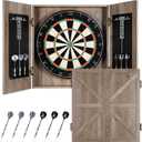 Sisal Dart Board Cabinet Sets, Decorative Dart Boards for Adults [6*Steel Darts] - Wooden Dartboard Cabinet with Integrated Scoreboard for Family Game Rooms - Retro Case