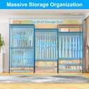 Ulif E13C Pro Heavy Duty Closet Organizer SystemFreestanding Clothing Racks for Hanging ClothesAdjustable Garment Rack 75" W x16 D x77 H Hold 1000lbsBlack Rack with Black Dustproof Cover