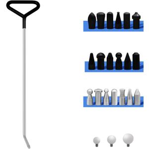 Paintless Dent Removal Rods Kit,1 PCS Paintless Dent Repair Rods and 22 PCS Tips,Auto Body Dent Removal Tools,Car Dent Repair Rods Kit for Auto Dent Removal, Minor Dents, Door Dings