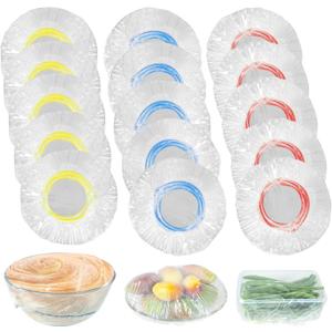 Plastic Bowl Covers Elastic Reusable Fresh Keeping Bags/100ps, Plastic Food Cover Stretch, Reusable Bowl Covers for Bread Proofing