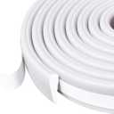 Weather Stripping Door Seal, Upgraded Wedge Window Draft Stopper, PU Foam Seals Tape, Strong Adhesive, Soundproofing, Window Insulation for Winter, Door Frame Gaps Filler (White, 10 Ft)