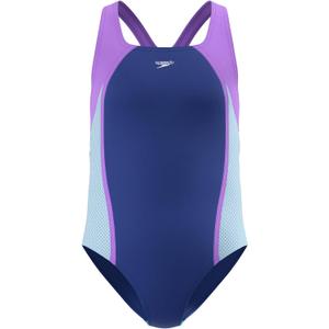 Speedo Girl's Swimsuit One Piece Closed Racerback, Size 12
