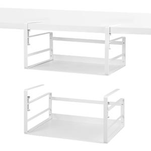Nxconsu 2Pack Under Shelf Storage Basket Organizer Hanging Holder for Kitchen Cabinet Pantry Cupboard Closet Desk Bookshelf Organization Space Saver Heavy Duty Slide-in Adjustable Mounting Clamp White (9.84D * 13.38W * 7.08H)