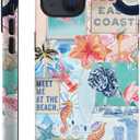 Generic Case Compatible with iPhone 14,Scratch Resistant Hybrid 2-Layer Hard Shell Phone Case,Seashells Beach Summer Jellyfish Collage