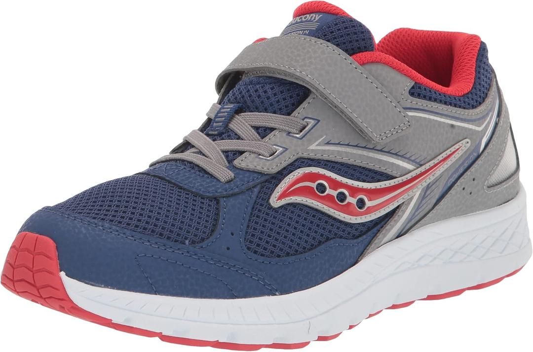 Saucony Cohesion 14 Alternative Closure Running Shoe (4.5 Little Kid, Navy/Red)