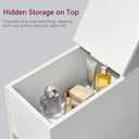 VECELO Slim Bathroom Storage Cabinet, Small Narrow Storage Organizer with Flip Top & Slide Out Drawers, Freestanding Toilet Paper Holder for Bathroom, Kitchen, Laundry Room, White, 7.5"D x 20.0"W x 28.5"H