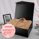 19.2x15.8x7 Inches, Extra Large Gift Box with Lid, Groomsman Proposal Box with Magnetic Closure, Giant Gift Box for Clothes and Large Gifts (Glossy Black), 1 Count
