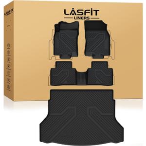 LASFIT Floor Mats & Cargo Mat for Nissan Rogue 2014-2020 (Not Fit Hybrid/Select/Sport / 7 Seats), All Weather TPE Custom Fit Easy Clean Floor Liners for Rogue S/SV/SL Car Mats & Trunk Mats