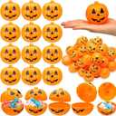 Lallisa 120 Pcs Halloween Pumpkin Containers Plastic Storage Box Case Bulk, Mini Pumpkin Egg Candy Gift Bucket for Halloween Trick Treat Decoration Party Supplies(Orange)