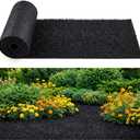 Nuanchu 8 in x 20 ft Recycled Rubber Walkway, Black Rubber Mulch Mat Roll