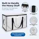 ClearSpace Oversized Moving Bags or Storage Bag – Large Moving Boxes with Backpack Straps, Zippers & Handles – Heavy-Duty Packing Bags for Moving, College Dorm, Christmas Decorations, 8 Pack