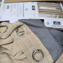 Martha Stewart Beige Room Darkening Curtains Textured Lined Grommet Window Curtain Panel Pair, Sutter, Set of 2, 95", Sand, 37"W x 95"L