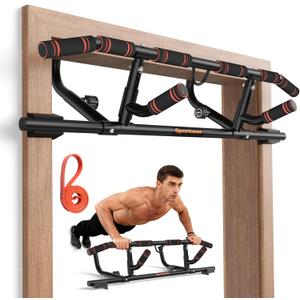 Sportneer 2026 Upgraded Pull up Bar for Doorway Pull Up Bar with Rotating Handles, Multi-Grip Door Pull Up Bar Upper Body Trainer, 440 lb Capacity, Home Gym Strength Training