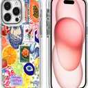 Generic Case for iPhone 16 Pro,Fruit Lemon European Summer Collage Phone Case for Girl Women,Compatible with MagSafe,Scratch Resistant Shockproof Cover Clear Phone Case for iPhone 16 Pro