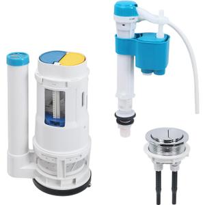 T Tulead Toilet Flush Replacement Kit, Flush Valve 2.5", Fill Valve 1/2", Push Button 1.88", for One-Piece Toilet
