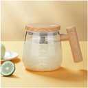 Self Stirring Mug, Electric Mixing Cup Self Stirring Coffee Mug 400ML High Borosilicate Glass Mixing Coffee Mug Rotating Home Office Travel Stirring Cup Suitable for Coffee/Milk/Protein Powder, Transparent