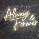 Always & Forever Neon Sign Led Wedding Neon Sign Warm White Wall Decor for Valentine's Day Anniversary Birthday Wedding Party Proposal Gift 23in