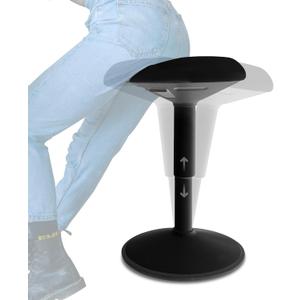 Backerz Standing Desk Stool Chair, Height Adjustable Stool 16-24 inch for Office and Classroom, Swivel seat, Anti-Slip Bottom Ergonomic Wobble Stool with Rocking Motion, Black